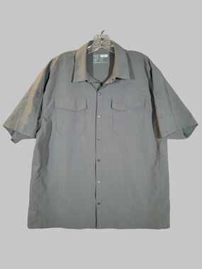 5.11 Tactical Button Up Shirt L Gray Short Sleeve Utility Work Outdoor